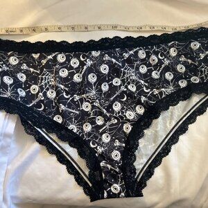 Morvia 1pc Black lace goth Emo 3X & 4X plus sz choose panties Eyes Webs & Bones